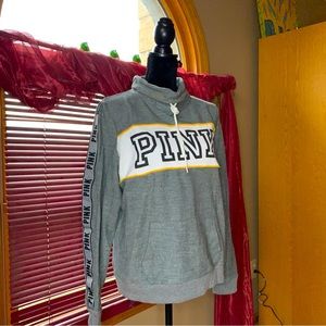 PINK BRAND GREY YELLOW COMFY SWEATSHIRT VICTORIA SECRET